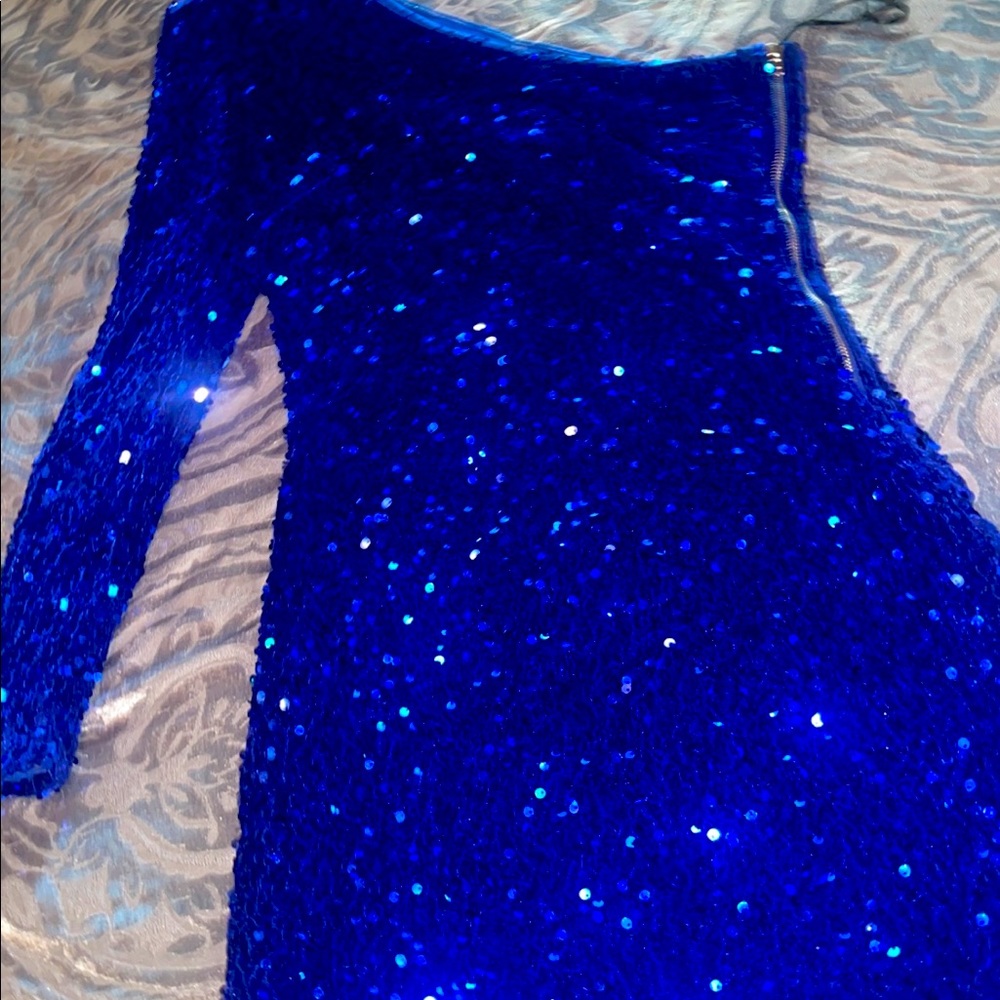 Blue color sparkle dress size L from SHEIN